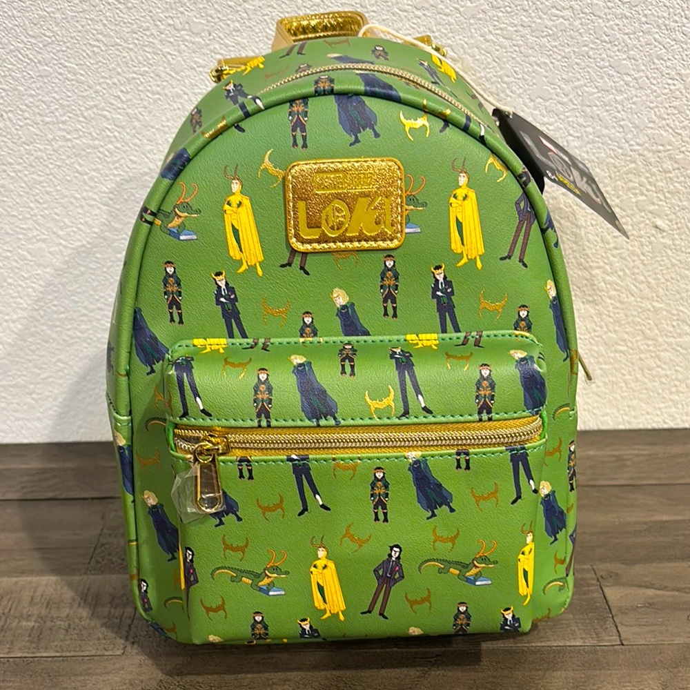 Loungefly Green Marvel Studios Loki multi verse Backpack. Limited Edition.